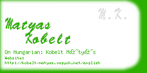 matyas kobelt business card